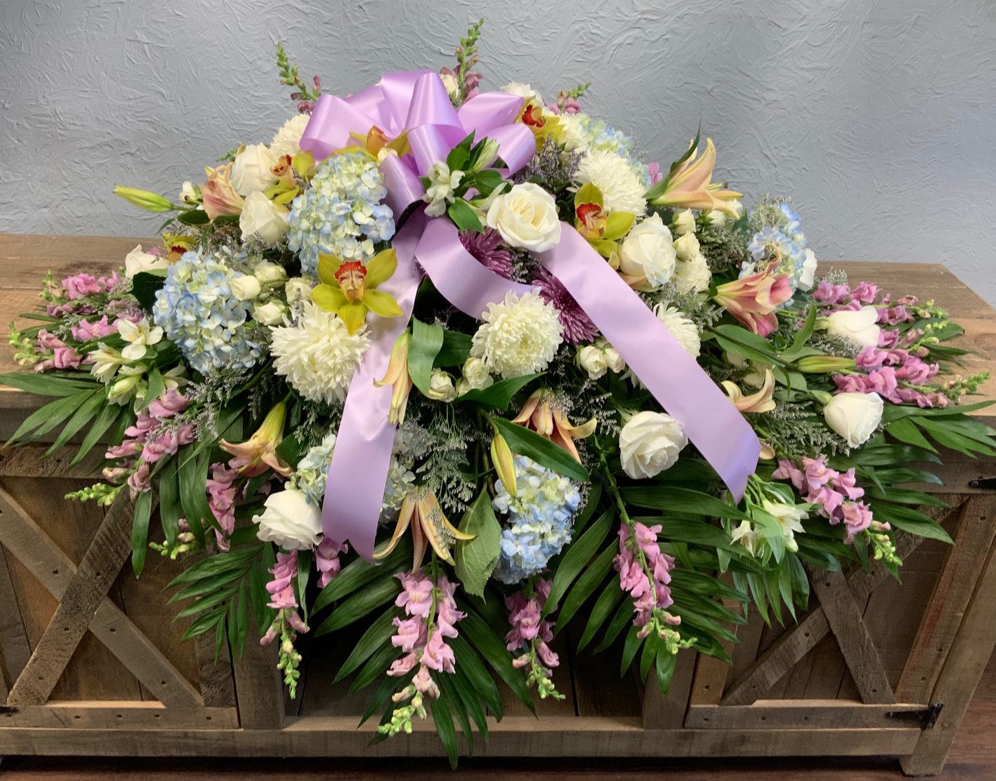 Sympathy casket cover - pastel
