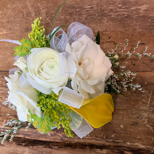 White Spray Rose and Mini Calla Lily