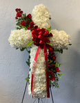 Sympathy Cross in White and Red