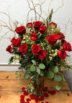 2 Dozen Roses in a Vase