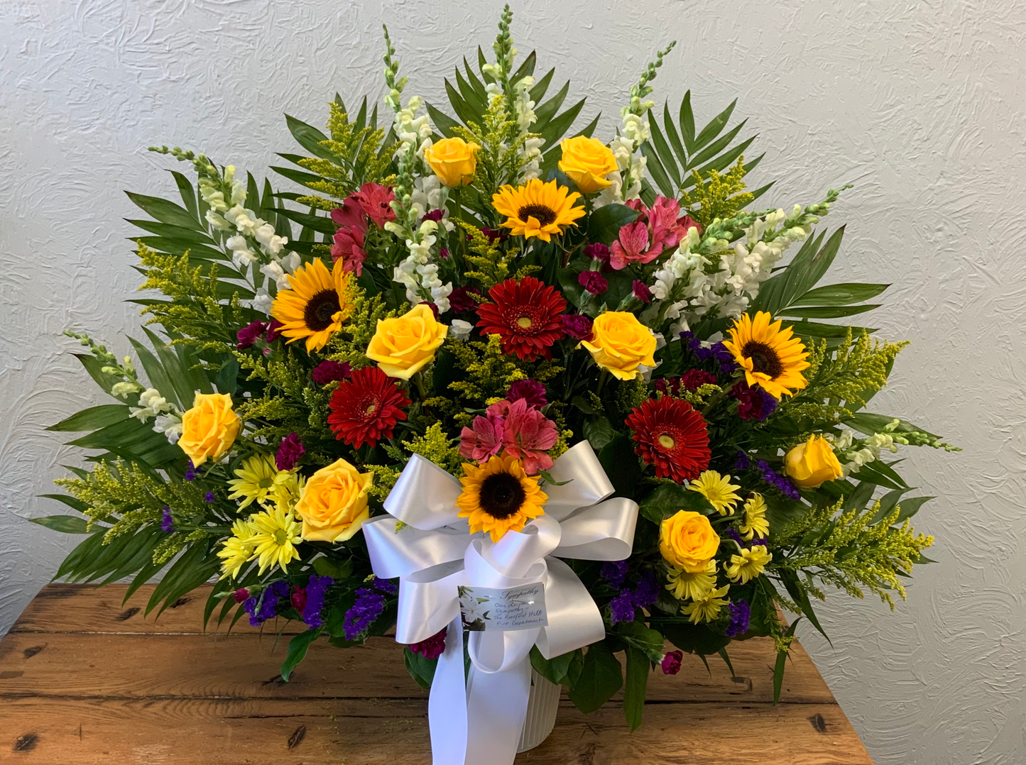 sympathy floor basket - autumn hues