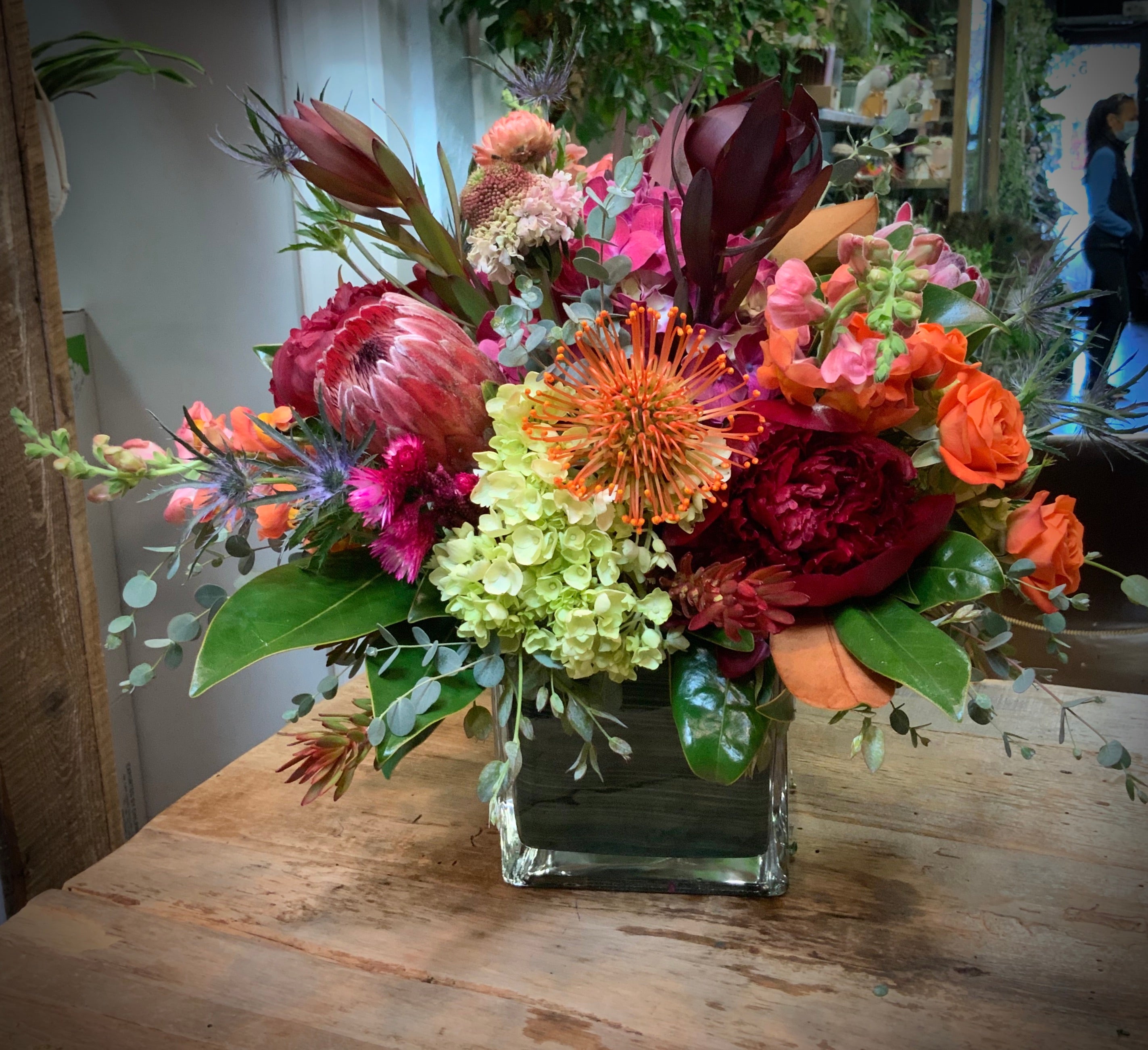 Harvest-toned vase arrangement