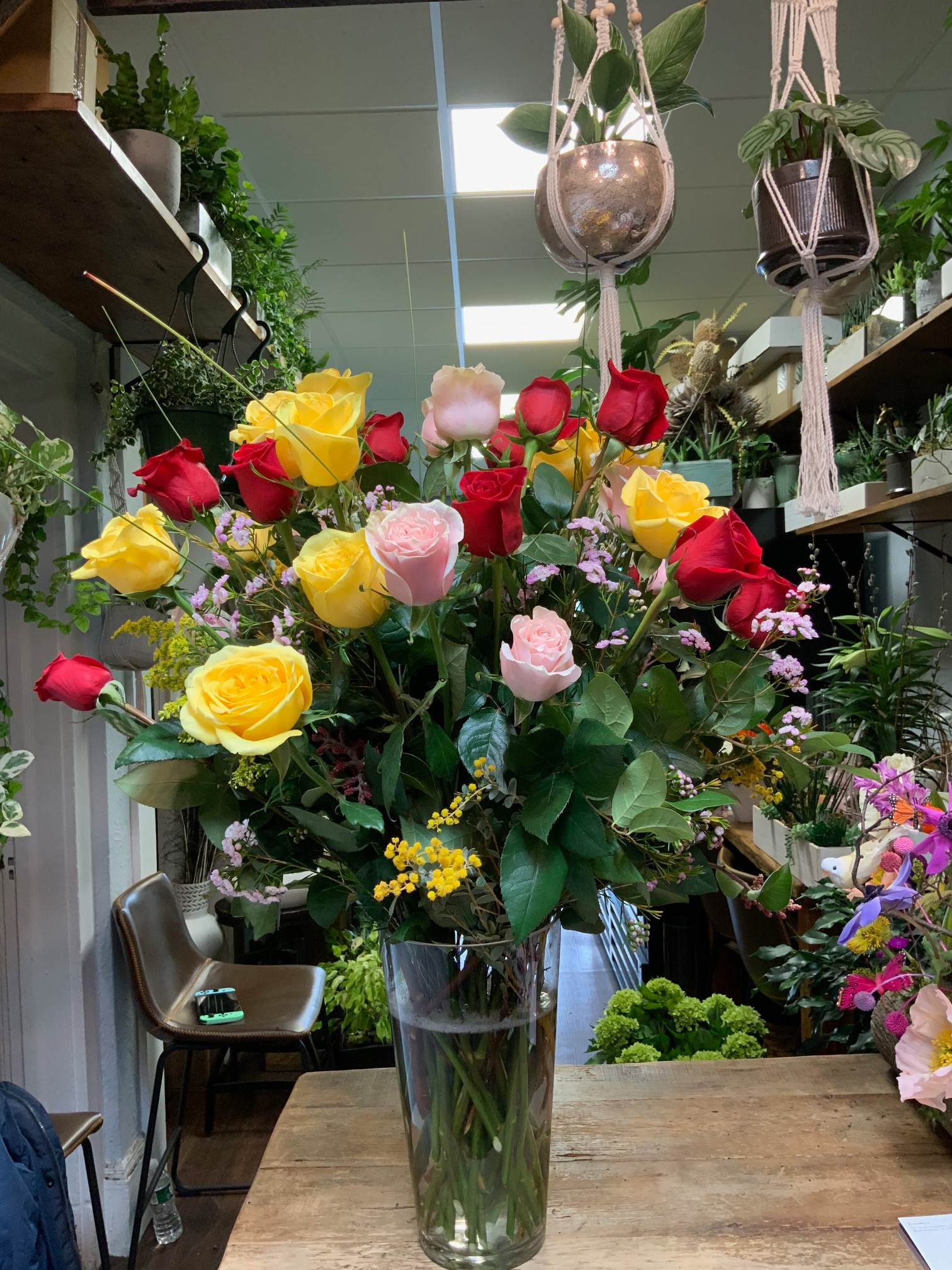 3 Dozen Mixed Roses in a Vase