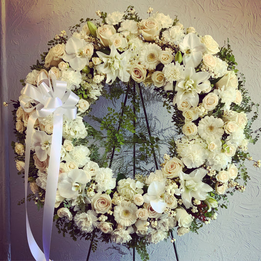 Sympathy Wreath in White