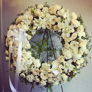 Sympathy Wreath in White